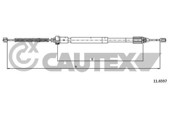Cautex 028367 Parking brake cable, right 028367: Buy near me in Poland at 2407.PL - Good price!