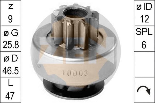 Era 10003 Freewheel gear, starter 10003: Buy near me in Poland at 2407.PL - Good price!