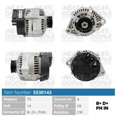 Meat&Doria 5530143 Alternator 5530143: Buy near me in Poland at 2407.PL - Good price!