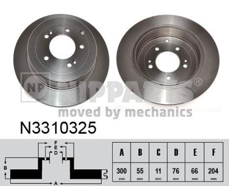 Nipparts N3310325 Тормозной диск задний невентилируемый N3310325: Отличная цена - Купить в Польше на 2407.PL!