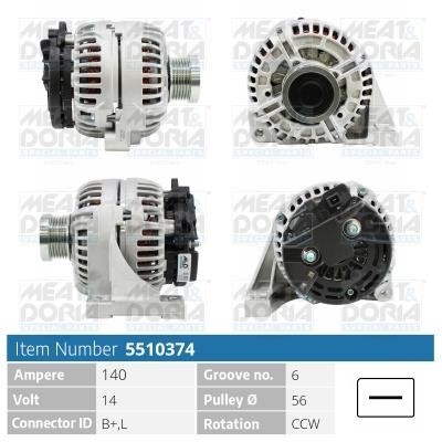 Meat&Doria 5510374 Alternator 5510374: Buy near me in Poland at 2407.PL - Good price!