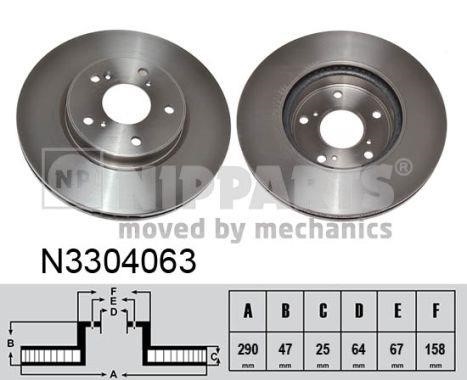 Nipparts N3304063 Front brake disc ventilated N3304063: Buy near me in Poland at 2407.PL - Good price!