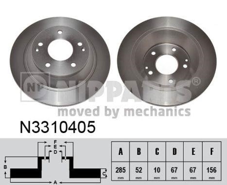 Nipparts N3310405 Tarcza hamulcowa tylna, niewentylowana N3310405: Dobra cena w Polsce na 2407.PL - Kup Teraz!