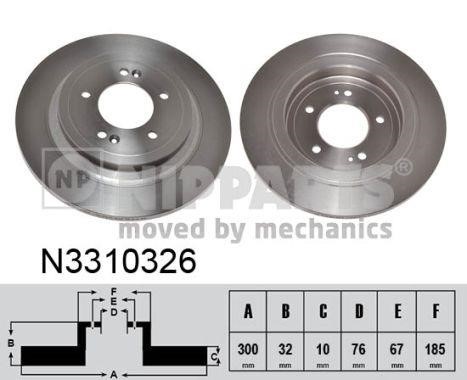 Nipparts N3310326 Тормозной диск задний невентилируемый N3310326: Отличная цена - Купить в Польше на 2407.PL!