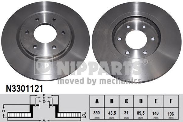 Nipparts N3301121 Brake disc N3301121: Buy near me in Poland at 2407.PL - Good price!