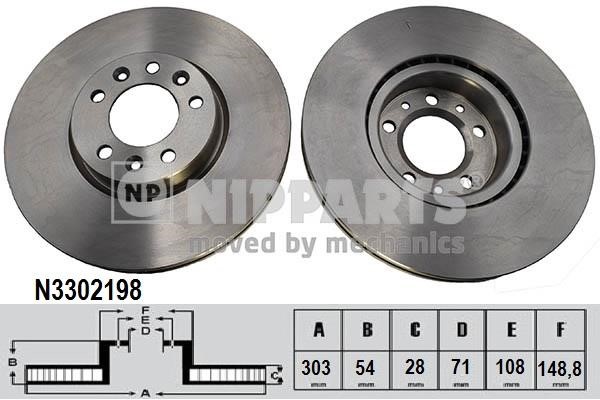 Nipparts N3302198 Тормозной диск передний вентилируемый N3302198: Отличная цена - Купить в Польше на 2407.PL!