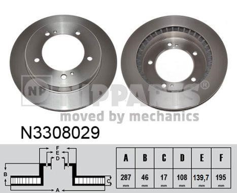 Nipparts N3308029 Wentylowana przednia tarcza hamulcowa N3308029: Dobra cena w Polsce na 2407.PL - Kup Teraz!