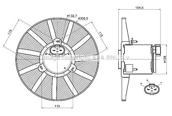 AVA VN7443 Hub, engine cooling fan wheel VN7443: Buy near me in Poland at 2407.PL - Good price!
