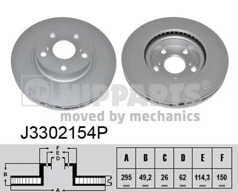 Nipparts J3302154P Front brake disc ventilated J3302154P: Buy near me in Poland at 2407.PL - Good price!