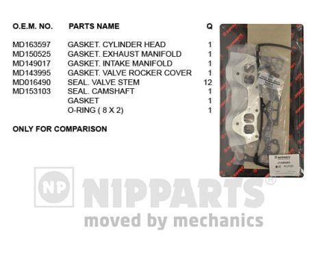 Nipparts J1245043 Прокладки ГБЦ, комплект J1245043: Отличная цена - Купить в Польше на 2407.PL!