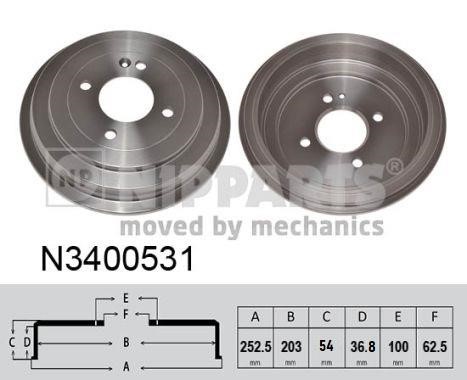 Nipparts N3400531 Brake drum N3400531: Buy near me in Poland at 2407.PL - Good price!