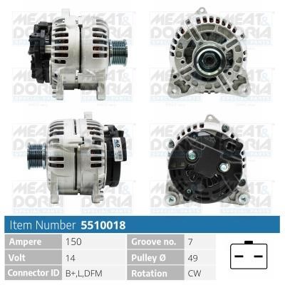 Meat&Doria 5510018 Alternator 5510018: Buy near me at 2407.PL in Poland at an Affordable price!