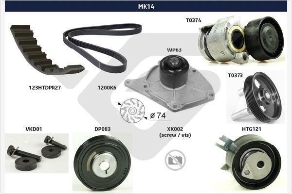 Hutchinson MK14 Drive belt kit MK14: Buy near me in Poland at 2407.PL - Good price!
