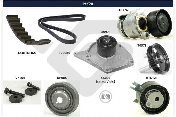 Hutchinson MK20 Drive belt kit MK20: Buy near me in Poland at 2407.PL - Good price!