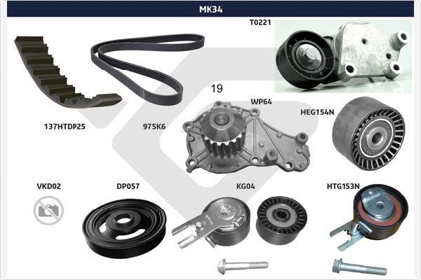 Hutchinson MK34 Комплект ремня генератора MK34: Отличная цена - Купить в Польше на 2407.PL!