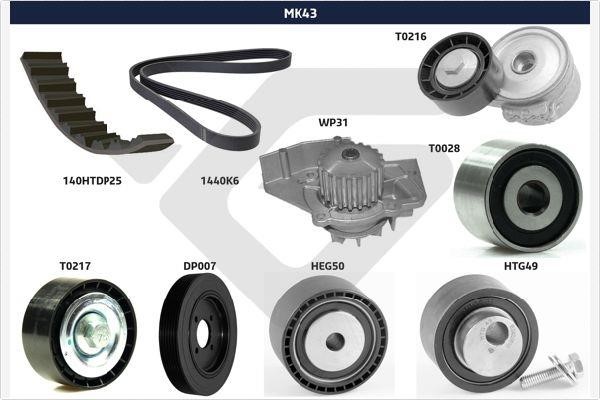  MK43 Drive belt kit MK43: Buy near me in Poland at 2407.PL - Good price!