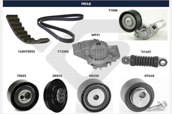  MK46 Drive belt kit MK46: Buy near me in Poland at 2407.PL - Good price!
