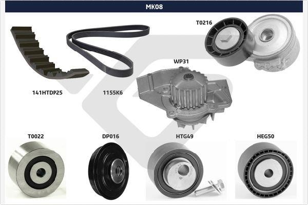  MK08 Drive belt kit MK08: Buy near me in Poland at 2407.PL - Good price!