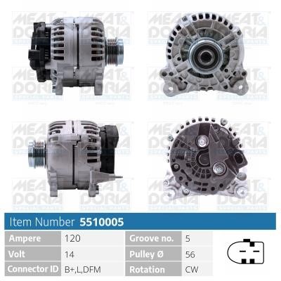 Meat&Doria 5510005 Alternator 5510005: Buy near me at 2407.PL in Poland at an Affordable price!
