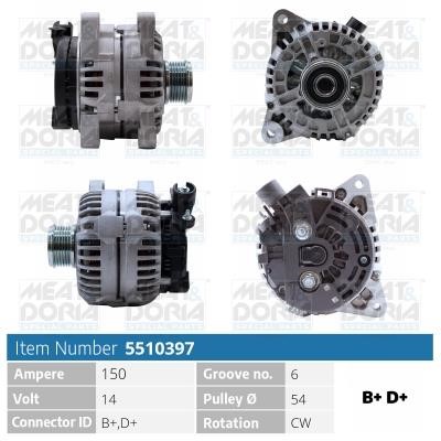 Meat&Doria 5510397 Alternator 5510397: Buy near me in Poland at 2407.PL - Good price!