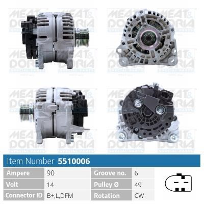 Meat&Doria 5510006 Alternator 5510006: Buy near me at 2407.PL in Poland at an Affordable price!
