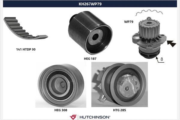 Hutchinson KH 267WP79 Steuerungseinrichtungsriemen, Satz mit Wasserpumpe KH267WP79: Kaufen Sie zu einem guten Preis in Polen bei 2407.PL!