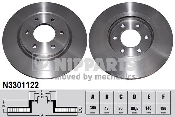 Nipparts N3301122 Front brake disc ventilated N3301122: Buy near me in Poland at 2407.PL - Good price!