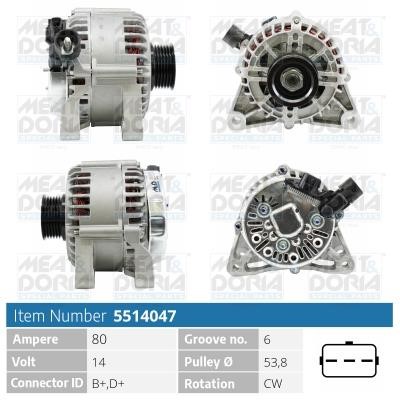 Meat&Doria 5514047 Alternator 5514047: Buy near me at 2407.PL in Poland at an Affordable price!