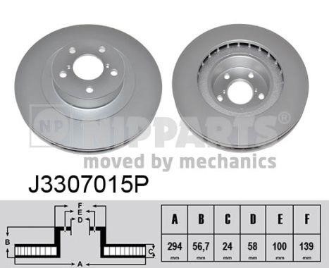 Nipparts J3307015P Front brake disc ventilated J3307015P: Buy near me in Poland at 2407.PL - Good price!