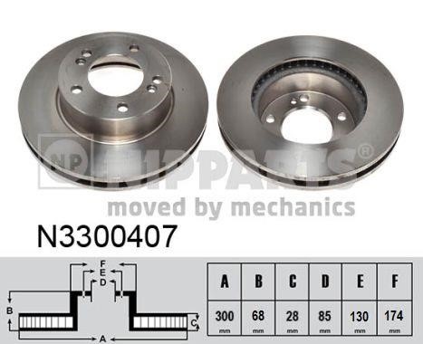 Nipparts N3300407 Front brake disc ventilated N3300407: Buy near me in Poland at 2407.PL - Good price!