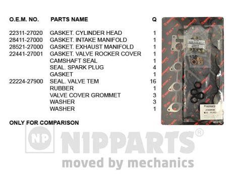 Nipparts J1240538 Прокладки ГБЦ, комплект J1240538: Отличная цена - Купить в Польше на 2407.PL!