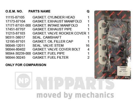 Nipparts J1246021 Gasket Set, cylinder head J1246021: Buy near me in Poland at 2407.PL - Good price!