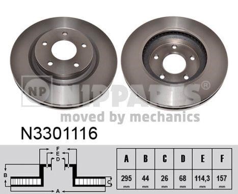 Nipparts N3301116 Front brake disc ventilated N3301116: Buy near me in Poland at 2407.PL - Good price!