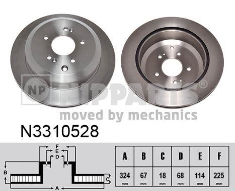 Nipparts N3310528 Hintere belüftete Bremsscheibe N3310528: Kaufen Sie zu einem guten Preis in Polen bei 2407.PL!