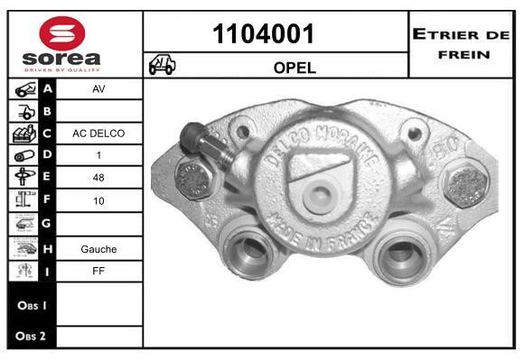SNRA 1104001 Brake caliper front left 1104001: Buy near me in Poland at 2407.PL - Good price!