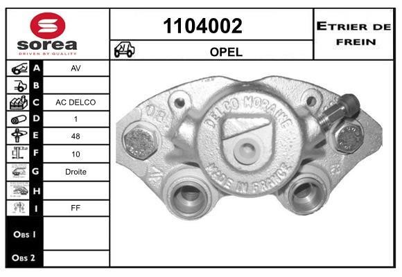 SNRA 1104002 Brake caliper front right 1104002: Buy near me in Poland at 2407.PL - Good price!