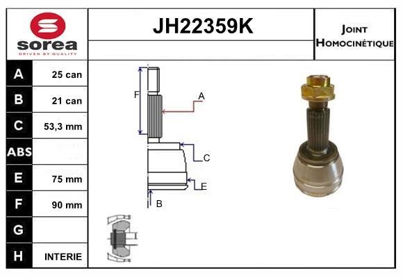 SNRA JH22359K Шарнир равных угловых скоростей (ШРУС) JH22359K: Отличная цена - Купить в Польше на 2407.PL!