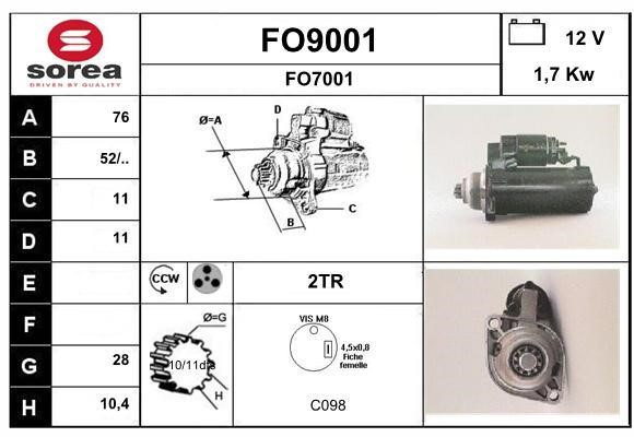 SNRA FO9001 Starter FO9001: Buy near me in Poland at 2407.PL - Good price!