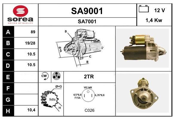 SNRA SA9001 Стартер SA9001: Купить в Польше - Отличная цена на 2407.PL!