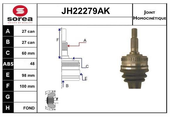 SNRA JH22279AK Шарнір рівних кутових швидкостей (ШРКШ) JH22279AK: Приваблива ціна - Купити у Польщі на 2407.PL!