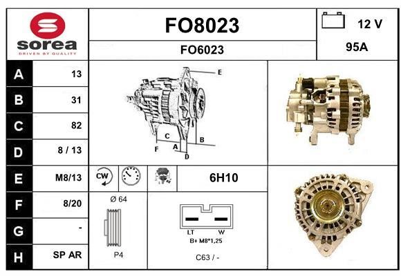 SNRA FO8023 Alternator FO8023: Buy near me in Poland at 2407.PL - Good price!