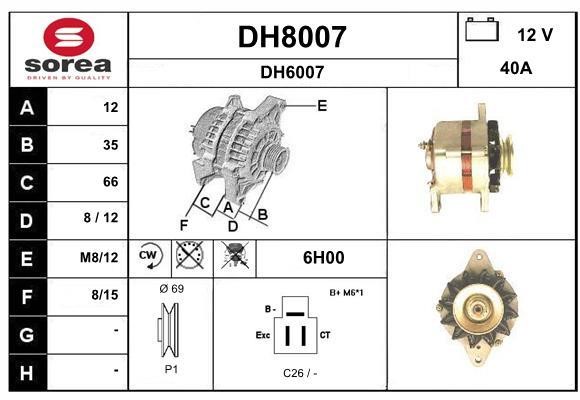 SNRA DH8007 Alternator DH8007: Dobra cena w Polsce na 2407.PL - Kup Teraz!