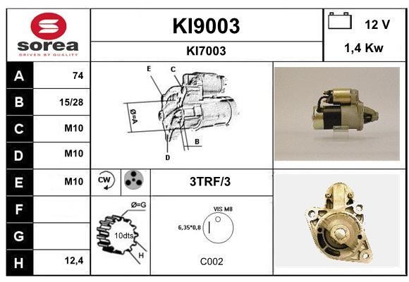 SNRA KI9003 Starter KI9003: Buy near me in Poland at 2407.PL - Good price!