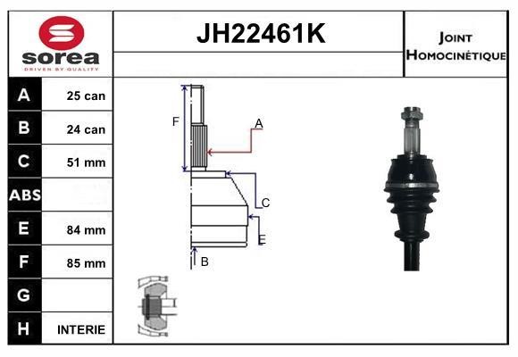 SNRA JH22461K Шарнир равных угловых скоростей (ШРУС) JH22461K: Отличная цена - Купить в Польше на 2407.PL!