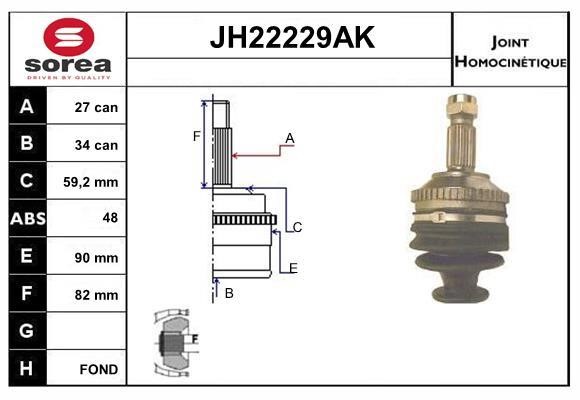 SNRA JH22229AK Шарнир равных угловых скоростей (ШРУС) JH22229AK: Отличная цена - Купить в Польше на 2407.PL!