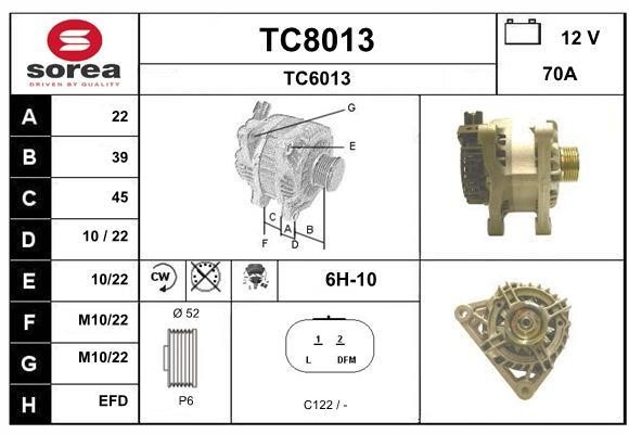 SNRA TC8013 Alternator TC8013: Buy near me in Poland at 2407.PL - Good price!