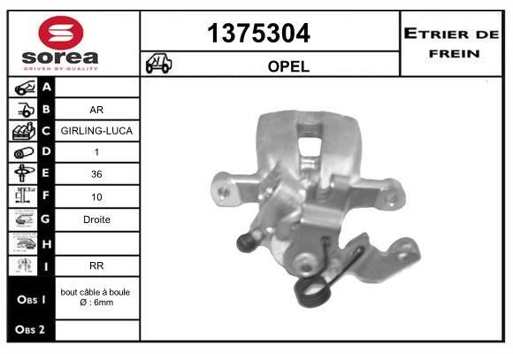 SNRA 1375304 Brake caliper rear right 1375304: Buy near me in Poland at 2407.PL - Good price!