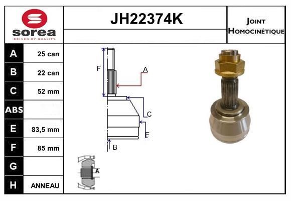 SNRA JH22374K Шарнир равных угловых скоростей (ШРУС) JH22374K: Отличная цена - Купить в Польше на 2407.PL!