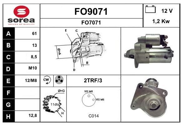 SNRA FO9071 Starter FO9071: Buy near me in Poland at 2407.PL - Good price!