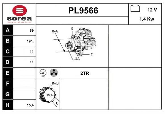 SNRA PL9566 Стартер PL9566: Отличная цена - Купить в Польше на 2407.PL!